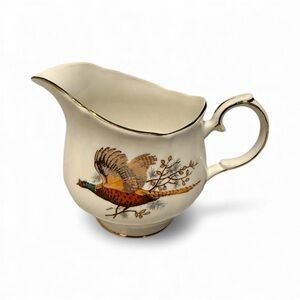 Duchess Bone China Pheasant Cream Pitcher – England, Vintage 4”